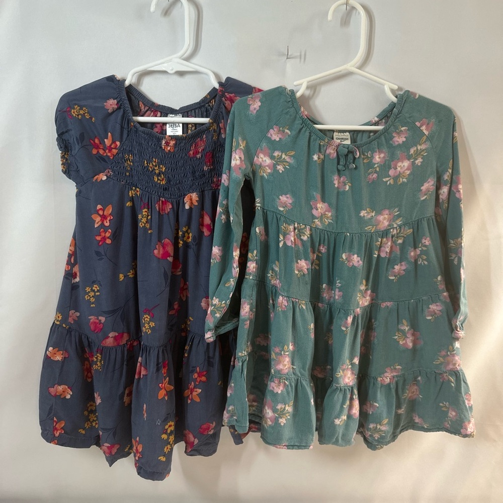 Carter's Floral Kids Dress Set - Navy and Teal